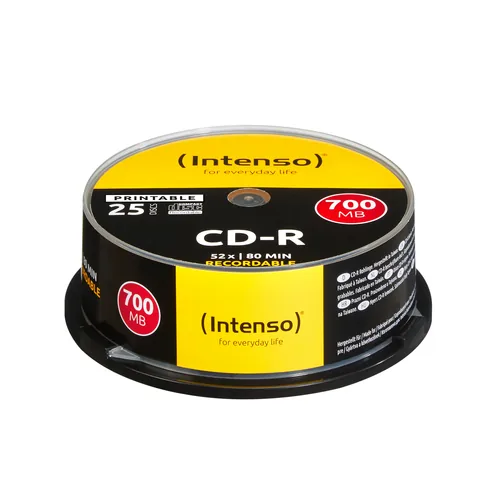 INTENSO CD-R Cake Box 80MIN/700MB 1801124 52x Printable 25 Pcs