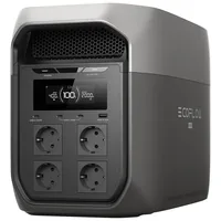 EcoFlow Power Station Delta 3 Max Schwarz, 2048 Wh - Akkutyp: Lithium Eisen Phosphate (LiFePo4) - Kapazität Wattstunden: 2048 Wh - Wireless Charger: Nein - Solarpanel: Optional
