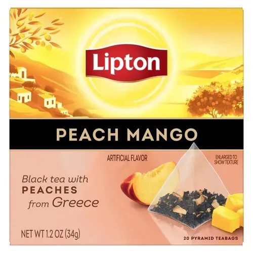 Lipton Teebeutel Schwarztee Peach Mango 20 Stück - Teesorte/Infusion: Mango - Schwarztee - Pfirsich - Zertifikate: Keine Zertifizierung - Packungsgrösse: 20 Stück - Fairtrade: Ja - Teeform: Teebeutel - Bio: Nein