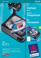Avery 2502 printing film Inkjet A4 (210×297 mm) Polyester Transparent 50 sheets
