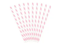 PartyDeco SPP1-081J disposable drinking straws 10 pc(s) Pink, White