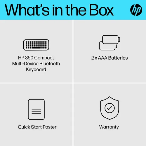 HP 350 BLK Compact Multi-Device Keyboard tastiera Casa Bluetooth Nero