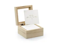 Partydeco Hochzeitsaccessoire Gästebuch Box 9.5 x 8.5 x 6 cm, Braun - Packungsgrösse: 1 Stück - Produkttyp: Hochzeitsaccessoire - Material: Holz - Detailfarbe: Braun - Motto: Hochzeit
