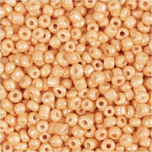 Creativ Company Rocailles-Perlen Glasperlen Pflaume - Packungsgrösse: 1 Stück - Durchmesser: 3 mm - Detailfarbe: Hellorange - Perlenart: Rocailles