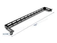DELOCK 19"" 0,5HE Panel L-Form 80mm mit Kabelbinderbef. Blck