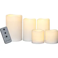 Star Trading LED-Kerzen Set Pillar Paul, Ø 7.5/10 x 7.5/12/15 cm, Beige - Betriebsart: Batteriebetrieb - Fernbedienung: Ja - Aussenanwendung: Ja - Höhe: 7.5 cm - 12 cm - 15 cm - Timerfunktion: Ja - Set: Ja