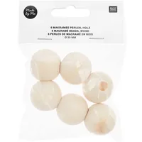 Rico Design 500213 beads Round bead Wood Natural 6 pc(s)