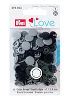Prym Druckknöpfe Color Snaps Love Grau, Ø 12,4 mm, 30 Stück - Detailfarbe: Grau