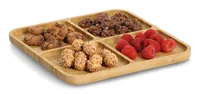 Zeller Present Snackteller 25 x 25 cm - Unterteilungsmöglichkeit: Ja - Material: Holz - Detailfarbe: Braun - Set: Nein - Form: Eckig