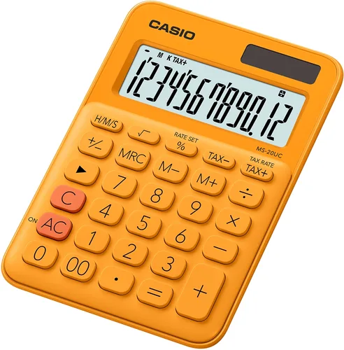 CASIO Mini Taschenrechner MS-20UC-RG-S 12-stellig orange