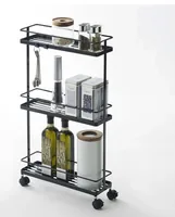 Yamazaki Servierwagen Tower Metall, Schwarz - Tiefe: 12 cm - Breite: 38 cm - Höhe: 66 cm - Detailmaterial: Metall - Grundmaterial: Metall