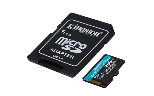 KINGSTON 256GB microSDXC Canvas Go Plus Gen4 200MB/s A2 U3 V30 Card + Adapter