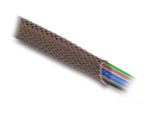 Delock Geflechtschlauch nagerfest, 2 m x 19 mm Braun - Detailfarbe: Braun - Breite: 19 mm - Länge: 2 m - Produkttyp: Kabelschlauch - Ausstattung Kabelmanagement: Zuschneidbar - Wiederverwendbar - Elastisch - Verpackungseinheit: 1 Stück