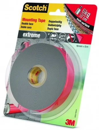 3M Extreme Aussenmontageband 19 mm x 5 m, Schwarz - Breite: 19 mm - Länge: 5 m - Verpackungseinheit: 1 Stück - Detailfarbe: Schwarz - Klebehaftung: Beidseitig - Art: Montageband