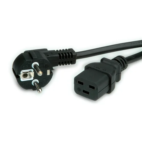 VALUE Netzkabel Schutzkontakt CEE7/7 - IEC320-C19, 16A, schwarz, 2 m