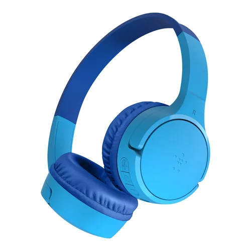 Belkin Wireless On-Ear-Kopfhörer SoundForm Mini Blau - Detailfarbe: Blau - Kopfhörer Ausstattung: Lautstärkebegrenzung - Spritzwassergeschützt - Verbindungsmöglichkeiten: 3 -5 mm Klinke (Klinkenstecker) - Bluetooth - Einsatzbereich: Kinderkopfhörer - Trag