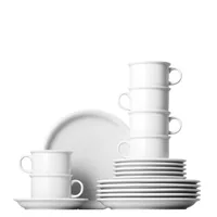 THOMAS Kaffee-Service Trend 18-teilig, Weiss - Material: Porzellan - Teller Typ: Unterteller - Detailfarbe: Weiss - Form: Rund
