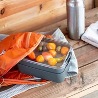 Koziol Lunchbox Stakk 2 l, Grau - Materialtyp: Biokunststoff - Unterteilungsmöglichkeit: Ja - Material: Biozirkulärer Kunststoff - Thermoplast - Set: Nein - Motiv: Ohne Motiv - Anwender: Büro - Erwachsene