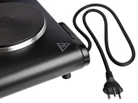 FURBER Doppelkochplatte Schwarz, 1500 W / 1000 W - Kochfeldtyp: Gusseisen - Anzahl Herdplatten: 2 - Breite: 53 cm - Höhe: 8.5 cm - Ausstattung: Regulierbarer Thermostat - Eingangsspannung: 220/240 V