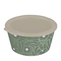 Koziol Schüssel Blomster Bloom mit Deckel 2.2 l, Grün - Unterteilungsmöglichkeit: Nein - Material: Biozirkulärer Kunststoff - Detailfarbe: Grün - Set: Nein - Form: Rund