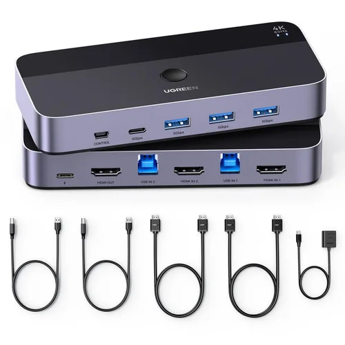 Ugreen 15707 KVM switch Black, Grey