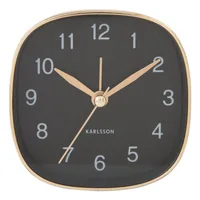 KARLSSON Klassischer Wecker Travel Square Black - Ausstattung: Keine - Funktionen: Weckfunktion - Displaytyp: Kein Display - Detailfarbe: Schwarz - Funksignal: Nein - Betriebsart: Batteriebetrieb