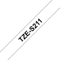 BROTHER P-Touch TZE-S211 black on white 6mm strong adhesive