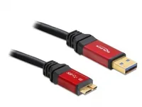 Delock USB 3.0-Kabel Premium USB A - Micro-USB B 2 m - Kabeltyp: Anschlusskabel - Detailfarbe: Schwarz - USB Standard: 3.0/3.1/3.2 Gen 1 (5 Gbps) - Länge: 2 m - USB Anschluss 2 (Endgerät): Micro-USB B - Geschlecht Anschluss 2 (Endgerät): Male (Stecker)