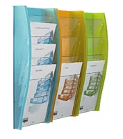 STYRO Wandprospekthalter A4 128-340.0250 kiwi 4 Fächer