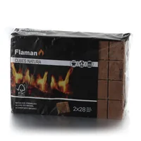 Flaman Grillanzünder Cubes Natura, 2 x 28 Stück, FSC - Typ: Anzündwürfel