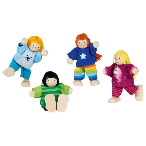 Goki Biege Puppe Kinder-Clique 4-teilig - Altersempfehlung ab: 3 Jahren - Puppenreihe: Zubehör