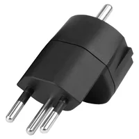 STEFFEN Fixadapter 3-Pol Deutsch auf Stecker CH T12 schwarz, CEE7 - Detailfarbe: Schwarz - Stromanschluss Seite A: T12 - Schalter: Nein - Stromanschluss Seite B: Schuko - Typ: Fixadapter