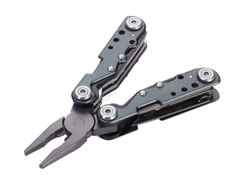 TROIKA TOL42/GY multi tool pliers Keychain 10 tools Grey