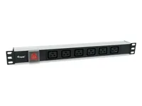 Equip 19 Steckdosenleiste IEC C20->6xIEC C19Switch Alu.