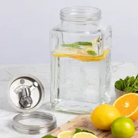 Kilner Getränkespender zum Kühlschrank 3 l - Anwendungszweck: Getränk - Materialtyp: Glas - Material: Edelstahl - Detailfarbe: Silber - Set: Nein