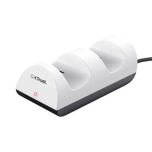 Trust Ladestation GXT 254 Zweifach-Ladedock für PS5 - Plattform: PlayStation 5 - Schnittstellen: USB Typ C - Detailfarbe: Weiss