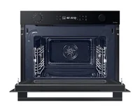 Samsung Einbaubackofen mit Mikrowelle NQ5B4553FBK/U1 Schwarz - Einbaunormen: EU 45 - Funktionen: Air-Fry - Garen - Mikrowelle - Ausstattung: Dampf-Reinigungsprogramm - Timer-Funktion - Uhr / Zeitanzeige - WLAN-Verbindung - Breite: 59.5 cm - Höhe: 45.6 cm 
