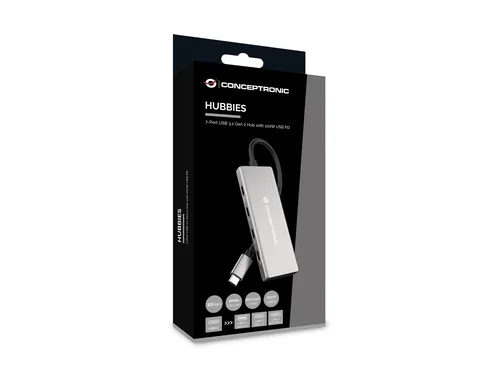 Conceptronic HUBBIES17G 7-Port USB 3.2 Gen-2 Hub, 10Gbps