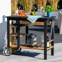 Dobar 35455FSCE outdoor table Black, Brown Rectangular shape