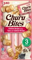 CIAO Churu Katzen-Snack Bites Thunfisch, Lachs & Huhn, 3 x 10 g - Snackart: Leckerli - Tierbedürfnis: Kein besonderes Bedürfnis - Geschmacksrichtung: Fisch - Geflügel - Zertifikate: Keine Zertifizierung - Fleischsorte: Huhn - Lachs - Packungsgrösse: 30 g