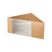 Papstar Sandwichbox Sichtfenster 50 Stück - Detailfarbe: Braun - Materialtyp: Biokunststoff - Material: Karton - Pappe - Polylactid Acid (PLA)