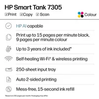 HP Smart Tank 7305 All-in-One Printer Thermal inkjet A4 4800 x 1200 DPI 15 ppm Wi-Fi