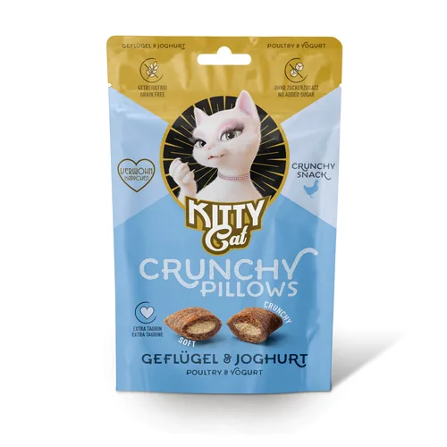 KITTY Cat Katzen-Snack KittyCat Crunchy Pillows Geflügel, Joghurt 60 g - Snackart: Biscuits - Tierbedürfnis: Kein besonderes Bedürfnis - Geschmacksrichtung: Geflügel - Zertifikate: Keine Zertifizierung - Fleischsorte: Geflügel - Packungsgrösse: 60 g