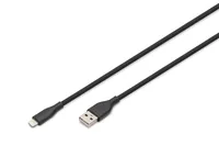 DIGITUS USB 2.0 Kabel Typ A-Lightning Silikon 0,5m MFI schwa