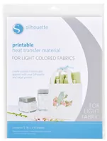 Silhouette Aufbügelfolie für weisse Stoffe bedruckbar - Geeignet für Drucker: Inkjet - Detailfarbe: Weiss - Aussenanwendung: Nein - Selbstklebend: Nein - Aufbügelbar: Ja - Folientyp: Aufbügelfolie Flex