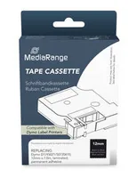 MediaRange Plastic tape cassette, for label printers using Dymo® D1/45016/S0720560, permanent adhesive, 12mm, 7m, laminated, black on blue
