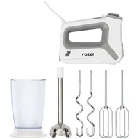 Rotel Handmixer Plus U3774CH Grau/Weiss - Motorleistung: 400 W - Funktionen: Pürieren - Mixen - Kneten - Detailfarbe: Weiss - Grau
