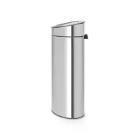 Brabantia Abfalleimer Touch Bin 40 l, New Matt Steel - Anzahl Behälter: 1 - Detailfarbe: Silber - Fassungsvermögen: 40 l - Form: Rund - Material: Edelstahl