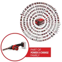Einhell Akku-Bandfeile TE-BF 18 V Solo - Ausstattung: Transporttasche - Set: Nein - Produktkategorie: Bandschleifer - Werkzeugaufnahme: Werkzeuglos - Akkusystem: Einhell Power X-Change - Funktionen: Schleifen