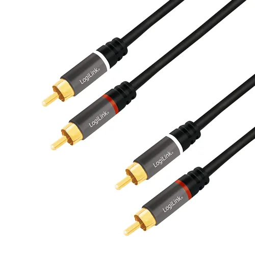 Logilink Audiokabel 2x Cinch -> 2x Cinch RCA 7.5m, black
